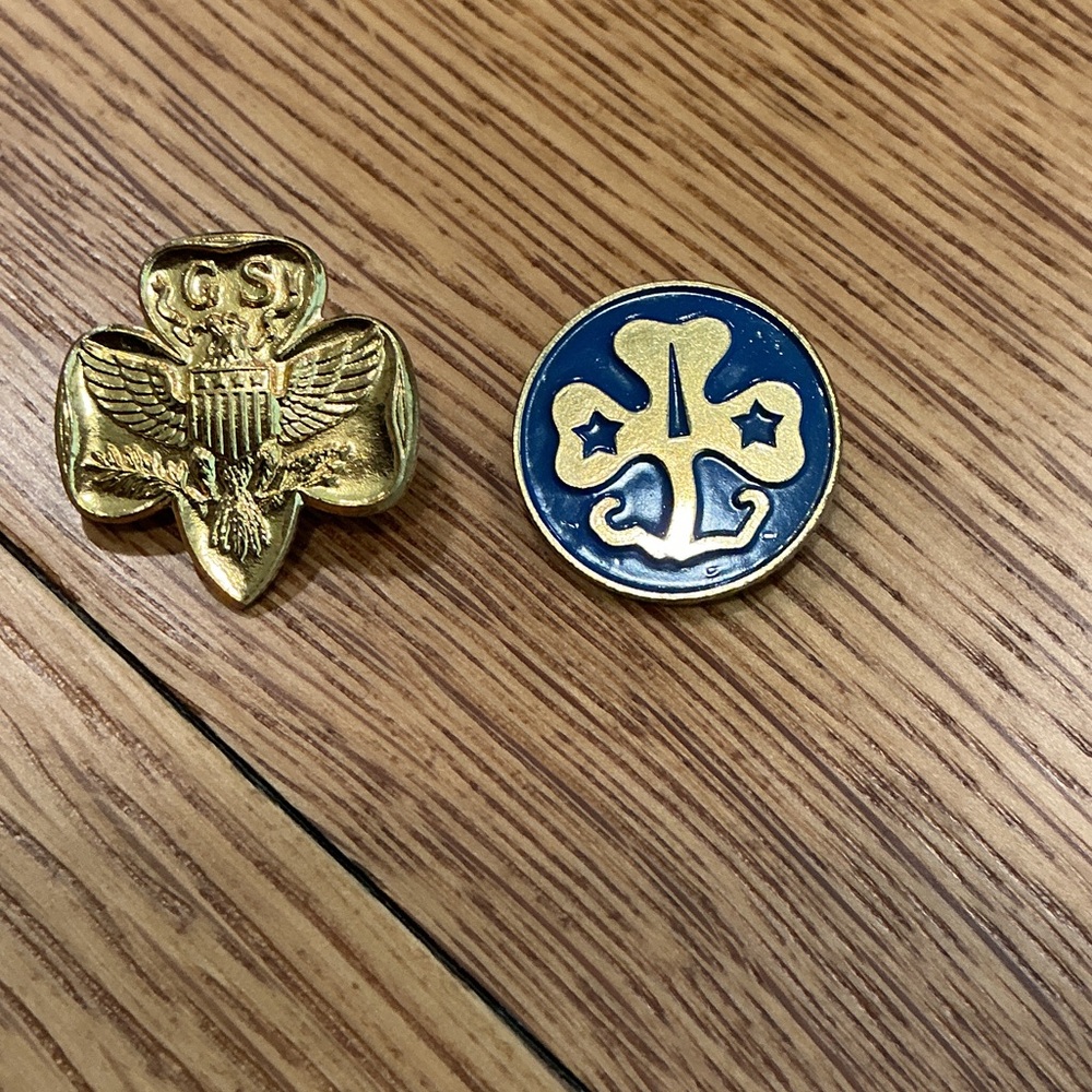 Brass and Enamel Girl Scout Pins